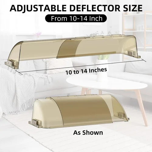 Vista 8 de Deflectores de ventilación para el hogar, deflectores de calor para registros de piso, deflector magnético ajustable de 10" a 14" pulgadas