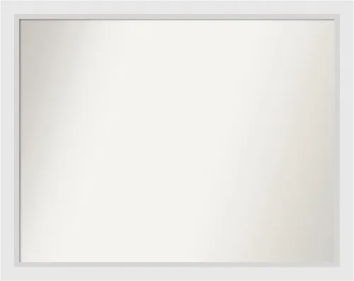Vista 201 de Amanti Art Espejo de baño blanco para sobre el fregadero, 24 x 26 pulgadas, espejo rectangular blanco y blanco, marco de madera contemporáneo