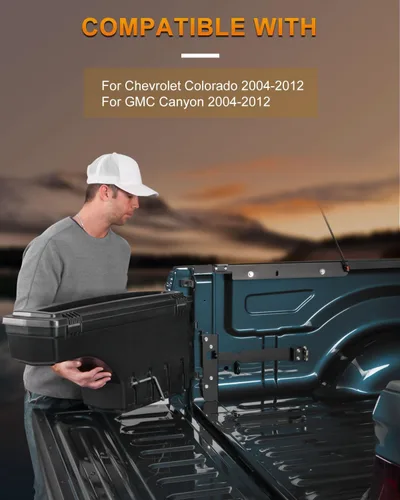 Vista 7 de ROADFAR Caja de almacenamiento de repuesto para caja de camioneta del lado izquierdo del conductor para Chevrolet Colorado 2004-2012, para GMC