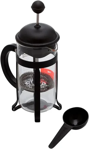 Vista 4 de Bodum Cafetera de prensa francesa Java de 12 onzas, vidrio de borosilicato de alta temperatura, color negro - Hecho en Portugal