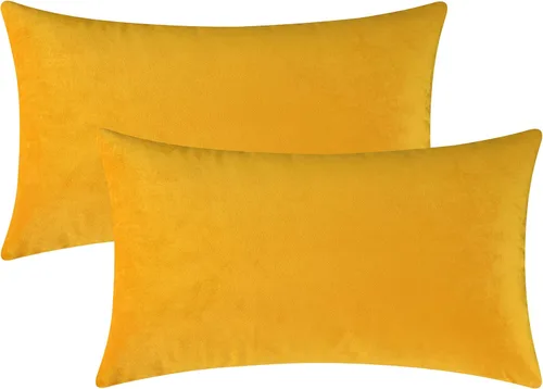 Vista 20 de Mixhug - Fundas de almohada decorativas de terciopelo, fundas de cojín para sofá y cama, juego de 2 fundas azules, 16 x 16 pulgadas