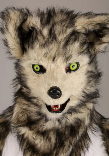 Vista 8 de Disfraz de Lobo con Máscara Movible para Adultos Multicolor