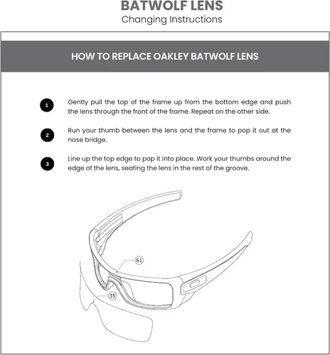 Vista 4 de OAKLEY Original Batwolf Replacement Lenses For Men For Women+ Bundle Microfiber Pouch -FRAMES NOT INCLUDED