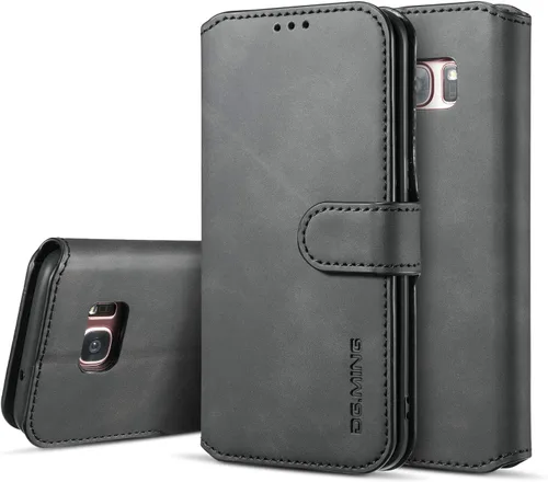 Vista 11 de UEEBAI Funda de cuero PU para Samsung Galaxy S7, Vintage Retro Premium Wallet Flip Cover TPU Inner Shell [Ranuras para tarjetas] [Cierre magnético]