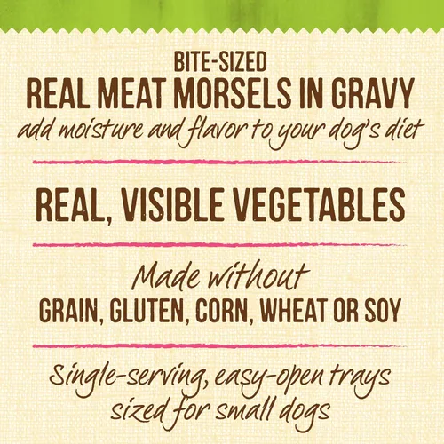 Vista 7 de Merrick Lil' Plates - Alimento húmedo sin cereales para perros pequeños, receta Little Lamb Chop Stew, 3.5 onzas (paquete de 12)