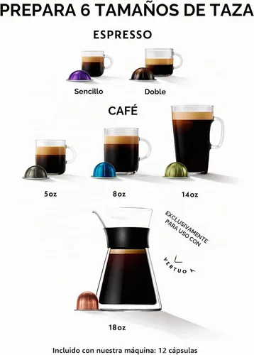Vista 3 de Nespresso Vertuo Next - Cafetera compacta para café y café expreso de De'Longhi, preparación con un botón, cafetera de una sola porción, color blanco