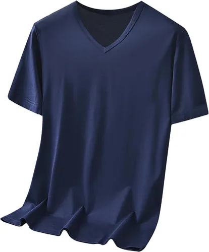 Vista 16 de Camisas grandes y altas para hombre, pesadas, cuello redondo, de algodón, que absorben la humedad, atlética, elástica, hipster