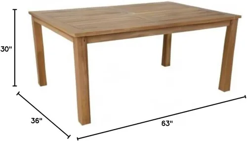 Vista 2 de Anderson Teak Mesa rectangular de montaje de muebles de jardín para patio y césped