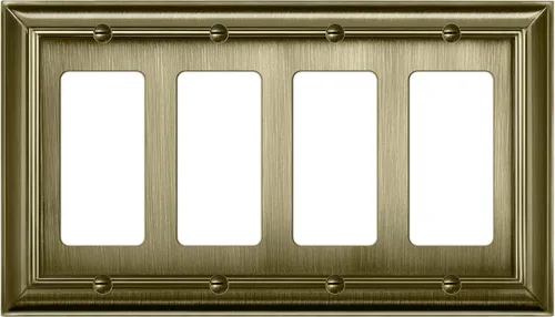 Vista 9 de BESTTEN Placa de pared combinada de 1 palanca/1 decorador, tamaño mediano, 2 bandas, resistente a la corrosión, latón antiguo, cubierta de salida