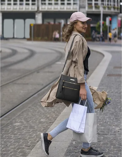 Vista 2 de BOSTANTEN Bolsos cruzados para mujer, de piel vegana, de moda, con correa ajustable, bolsillo con cremallera