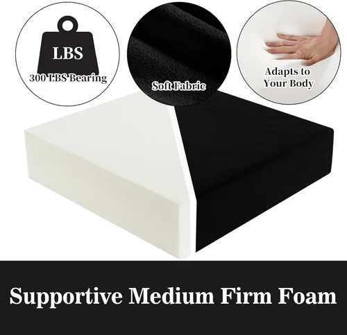Vista 4 de HOMBYS Cojines de espuma para sillas reclinables para ancianos, almohadillas de silla de 4 pulgadas de grosor con soporte de respaldo para silla