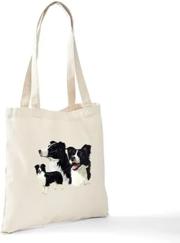Vista 6 de CafePress Border Collie - Bolsa de lona natural, bolsa de compras reutilizable