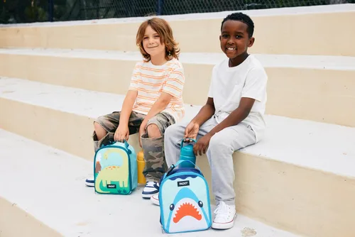 Vista 8 de PackIt® Lonchera Congelable Playtime, Dinosaurio, Construida con Tecnología ECOFREEZE®, Plegable, Reutilizable, Cierre con Cremallera con Asa