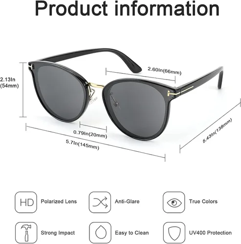 Vista 7 de FEISEDY Gafas de sol polarizadas para las mujeres ronda 2021 moda retro UV proteger B2785