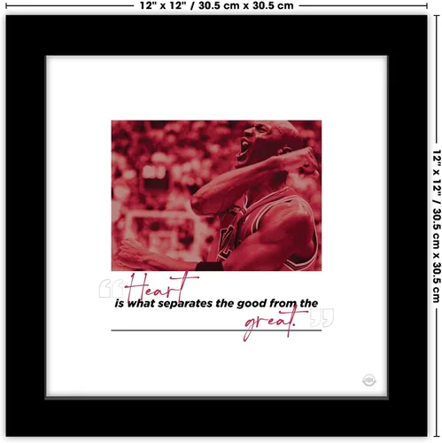 Vista 6 de Trends International Gallery Pops Michael Jordan - Póster de pared con cita de corazón, 12 x 12 pulgadas, versión de marco negro