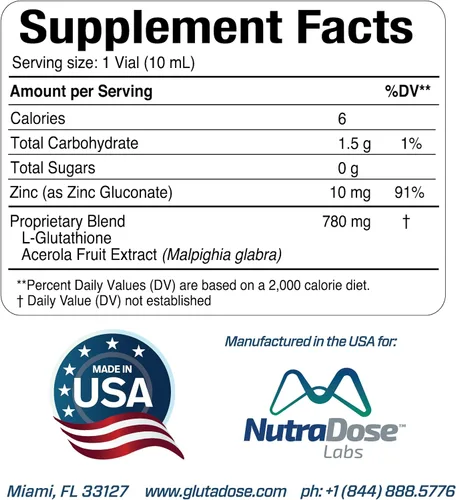 Vista 8 de GlutaDose Desintoxicación diaria Apoya a la función inmune y aumento de energía 400 mg Glutatión+Vitamina C+Zinc Caja para 30 o 60 días