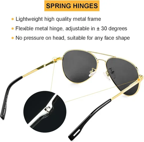 Vista 5 de Gleyemor Gafas de sol de aviador pequeñas para mujeres y hombres, marco pequeño de 2.047in, polarizadas, aviadores para cara pequeña