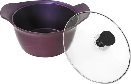 Vista 2 de Olla antiadherente "Jumbo Pot" de 7 cuartos de galón con tapa. Compatible con inducción