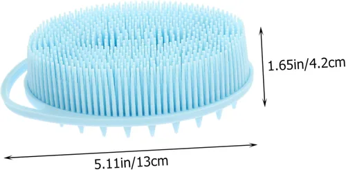 Vista 2 de Dual Sided Silicone Bath Brush for Boy Girl with Sensory Training Soft Bristles Durable Body Massaging Scrubber Gentle Exfoliating Wash Brush for