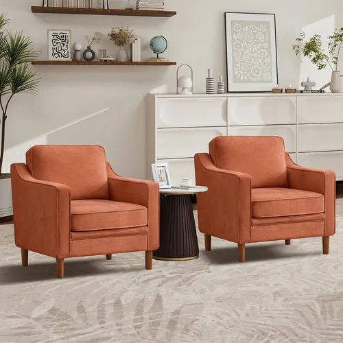 Vista 68 de Kingfun Sofá en Forma de L de 88", Sofá Seccional de Chenilla, Sofás Modernos de Mediados de Siglo con Marco de Madera Maciza para Sala de Estar
