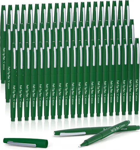 Vista 16 de Lelix Bolígrafos de punta de fieltro, paquete negro de 15 unidades, punta media de 0.7mm, marcadores de punta de fieltro para diario, escritura