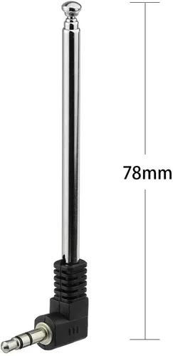 Vista 2 de Bingfu Mini antena de radio FM de 0.138 in macho telescópica FM antena portátil 2 unidades compatibles con receptor estéreo interior AV audio video