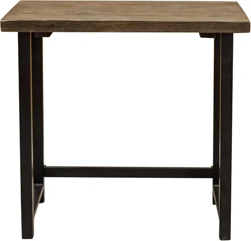Vista 8 de Pomona - Escritorio compacto de 32 pulgadas con parte superior de madera maciza y marco de metal, escritorio pequeño de estilo industrial rústico