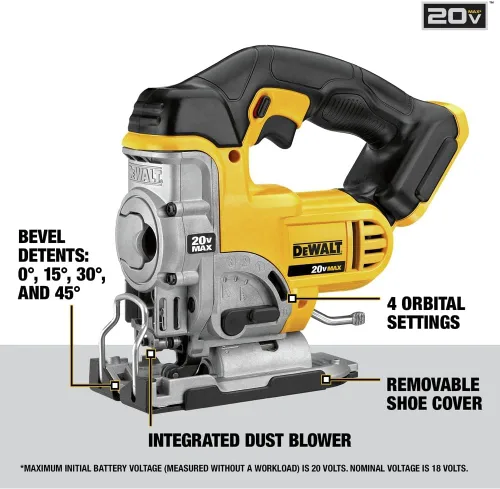 Vista 2 de DEWALT Sierra de calar de 20 V máximo, solo herramienta (DCS331B)