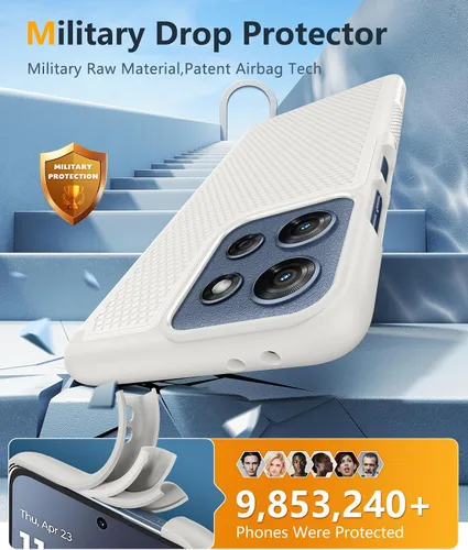 Vista 367 de FNTCASE Funda para iPhone 17 Pro: Fundas delgadas translúcidas de color azul claro compatibles con MagSafe, protección completa de la cámara