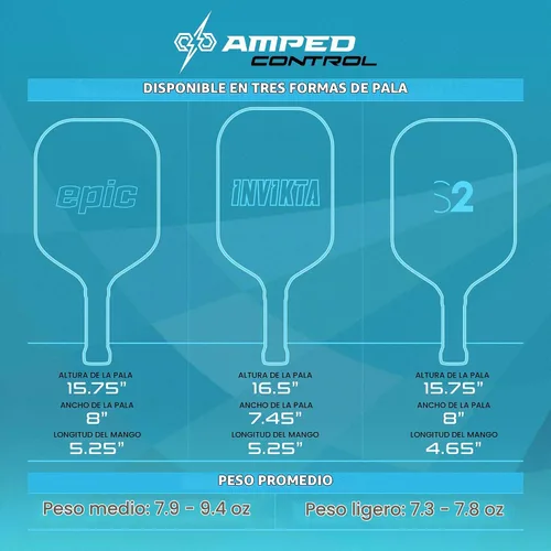 Vista 5 de Selkirk Sport Amped Control Pickleball Paddles Fiberglass 16mm X5 Core