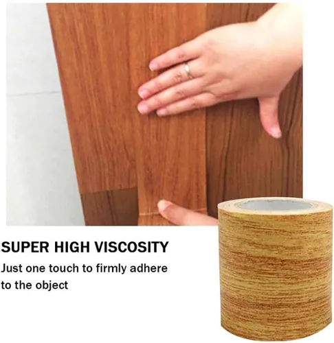 Vista 5 de Papel tapiz de vinilo autoadhesivo de 2 pulgadas x 15 pies, despegar y pegar, impermeable, de grano de madera de roble, calcomanías de pared