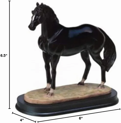 Vista 2 de George S. Chen Imports SS-G-11405 - Figura decorativa de caballo negro, colección de caballos, decoración coleccionable
