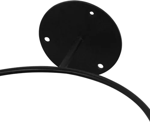 Vista 6 de MyGift Almacenamiento de bolas deportivas de metal negro montado en la pared, estante de exhibición redondo de 7 pulgadas para pelota de fútbol
