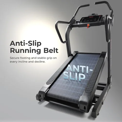 Vista 3 de Sunny Health & Fitness Walking Pad Treadmill with Handle, Manual Compact Foldable Design Walking Running Non-Slip Surface Treadmill with Fixed
