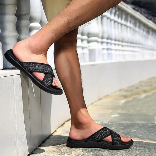 Vista 7 de ONCAI Sandalias cruzadas para hombre, soporte de arco, sandalias deportivas con plantilla ortopédica para fascitis plantar