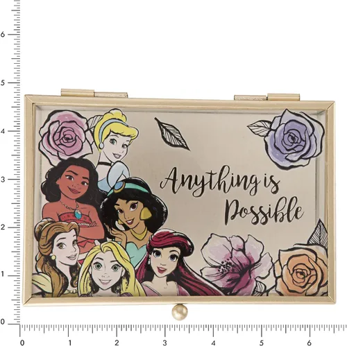 Vista 7 de Disney Princess Anything is Possible - Joyero de cristal con borde dorado con licencia