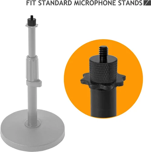 Vista 3 de Adaptador de 5/8 a 1/4, adaptador de rosca de micrófono de 5/8 pulgadas hembra a 1/4 pulgadas macho para soporte de micrófono, monitor de cámara