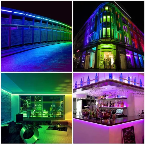 Vista 4 de BTF-LIGHTING WS2811 Tira de LED RGB direccionable DC24V 32FT 600LED Negro Pcb