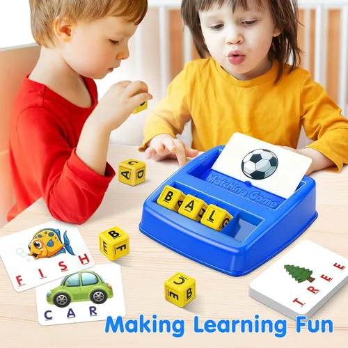 Vista 3 de HahaGift Juguetes educativos para niños de 3 a 5 años, juegos de aprendizaje de letras coincidentes, actividades ideales para regalo de Navidad