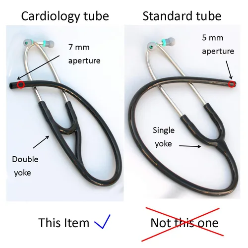 Vista 3 de Tubos compatibles con Littmann (r) Master Cardiology (r) y Cardiology III (r) Estetoscopio TUBING - 0.276 in Binaurals T7 Gris