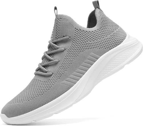 Vista 2 de VAMJAM Tenis de correr para hombre ligeros transpirables de punto volador de malla con cordones para caminar entrenamiento casuales deportivos