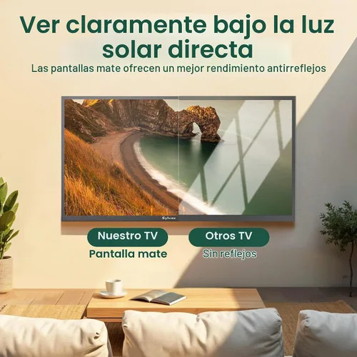 Vista 4 de SYLVOX Nueva TV inteligente para exteriores de 43”, Rendimiento impermeable superior, Acabado mate mejorado para efecto antirreflejos mejorado