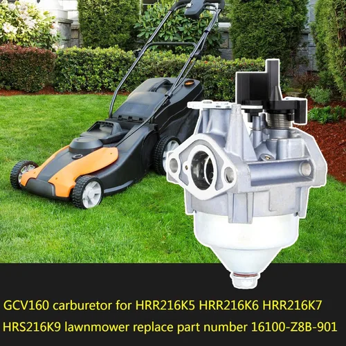 Vista 7 de Carburador GCV160 (estrangulador automático) compatible con cortadoras de césped HRR216K5 HRR216K6 HRR216K7 HRS216K9 compatibles con Husqvarna 7021P
