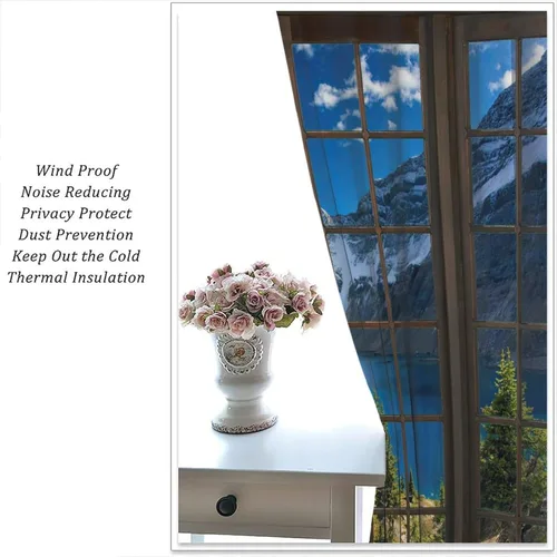 Vista 19 de Cortinas de paisaje, ventana 3D, primavera, bosque, vida silvestre, paisajes de naturaleza, dormitorio, sala de estar, cortinas térmicas opacas de 2