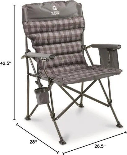 Vista 2 de Guide Gear Silla de campamento acolchada extragrande XL Comfort Mammoth; incluye bolsa de transporte, portátil, plegable, sillas de campamento