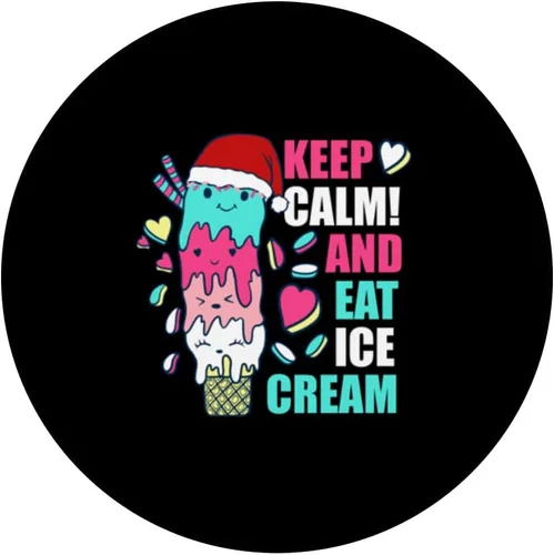 Vista 3 de Keep Calm And Eat Ice Cream Christmas Pajama Dessert X-Mas PopSockets Swappable PopGrip