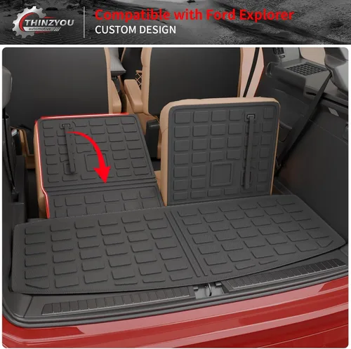 Vista 4 de alfombra de carga para maletero, protector de cubierta de asiento trasero de elastómero termoplástico (alfombra de maletero + alfombra de respaldo)