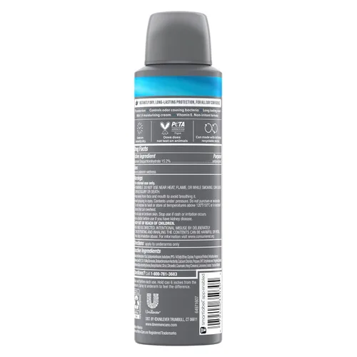 Vista 2 de Dove Men+Care Desodorante antitranspirante Dry Spray Clean Comfort para hombres, protección contra el sudor y el olor de 72 horas con tecnología