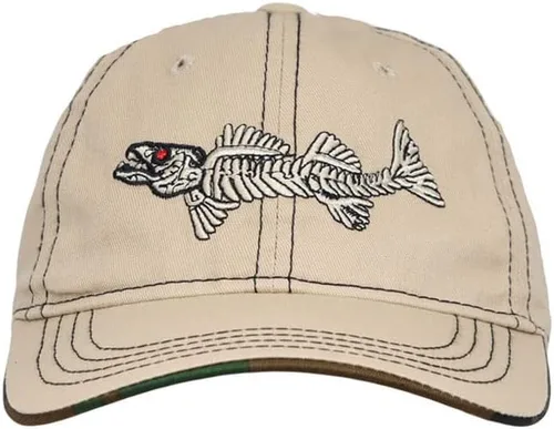 Vista 2 de WITHMOONS Sombrero de pesca de algodón bordado de hueso de pescado Trucker Dad Gorra de béisbol YZ10119