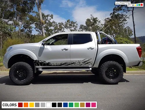 Vista 5 de Adhesivo adhesivo de vinilo para salpicaduras de barro compatible con Nissan Navara NP300 2014-Present (negro)